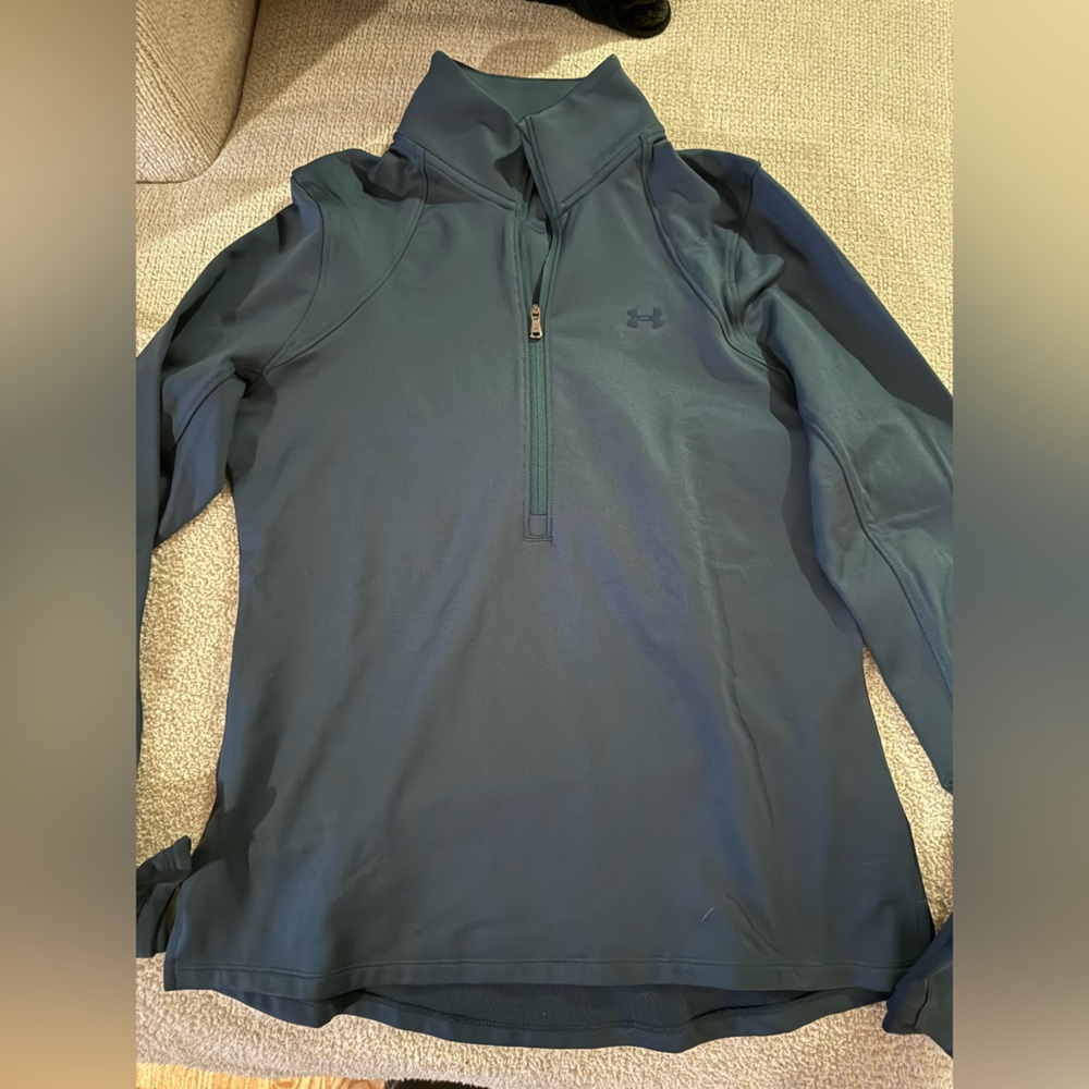 Under Armour Forest Green Long Sleeve Quarter Zip Size Small
